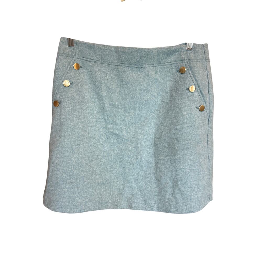 LOFT | (NWT) Dusty Blue A Line Wool Blend Skirt | 12